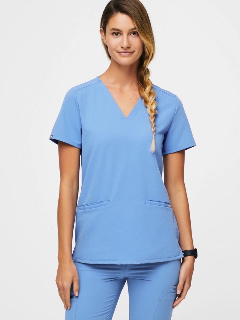 3 FIGS CASMA 3 POCKET SCRUB TOPS (1) BLACK (1) NAVY (1) CELL BLUE